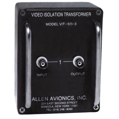Allen Avionics VIT-50 Isolation Transformer, Noise and Hum Eliminator, One I O, 50 ohms, ABS Plastic Housing