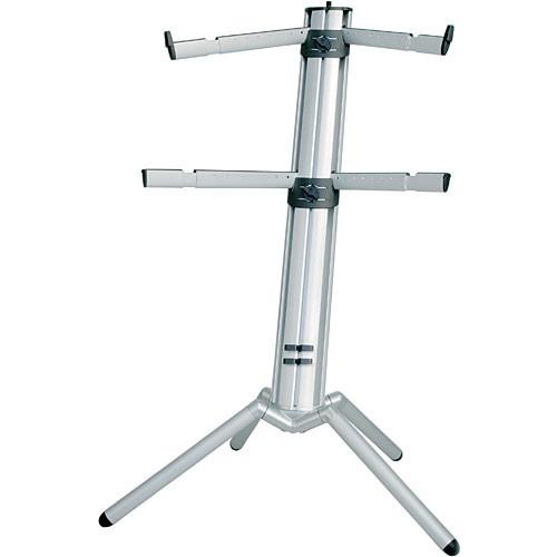 K&M 18860 Spider-Pro Double-Tier Keyboard Stand with Microphone Boom Connection and Tilt Action