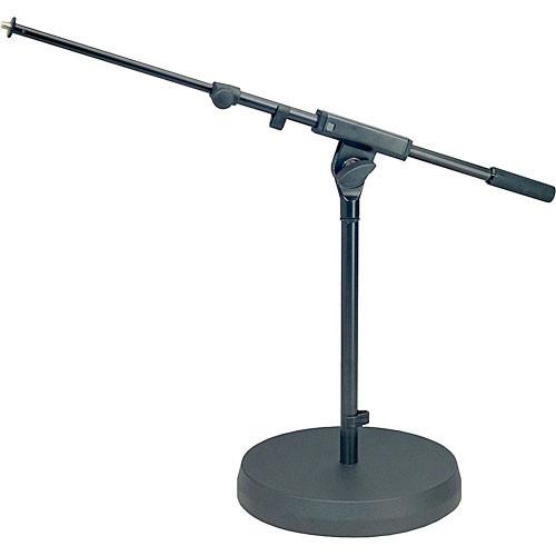 K&M 25960 Low Level Cast-Iron Base Microphone Stand with Telescoping Boom - Height: 17"