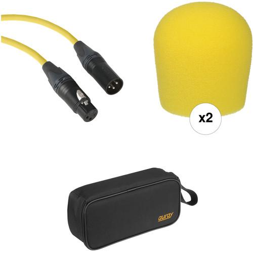 Photo Video Performance Microphone Windscreen & XLR Cable Color ID Kit - Includes: A Yellow XLR Cable, 2 Yellow Windscreens & Mic Pouch