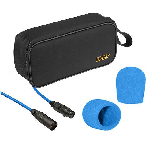 Photo Video Performance Microphone Windscreen & XLR Cable Color ID Kit - Includes: Kopul Premium Performance 3000 Series XLR M to XLR F Microphone Cable, 2 Blue Windscreens & Mic Pouch