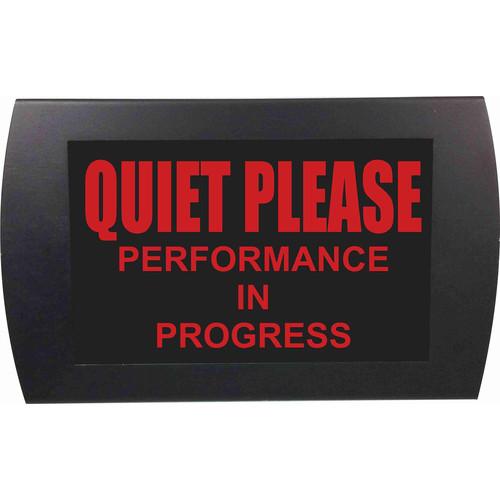 American Recorder QUIET PLEASE PERFORMANCE IN PROGRESS Indicator Sign with LEDs