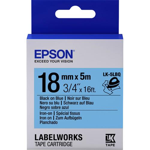 Epson LabelWorks Iron on Fabric LK Tape Black on Blue Cartridge