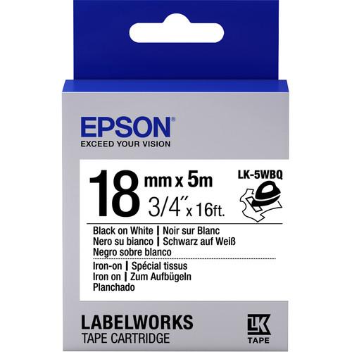 Epson LabelWorks Iron on Fabric LK Tape Black on White Cartridge