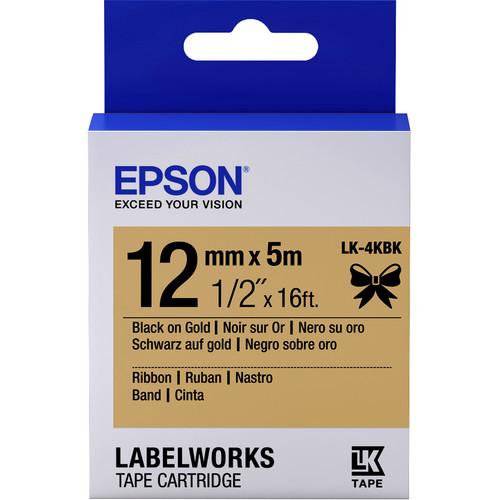 Epson LabelWorks Ribbon LK Tape Black on Gold Cartridge