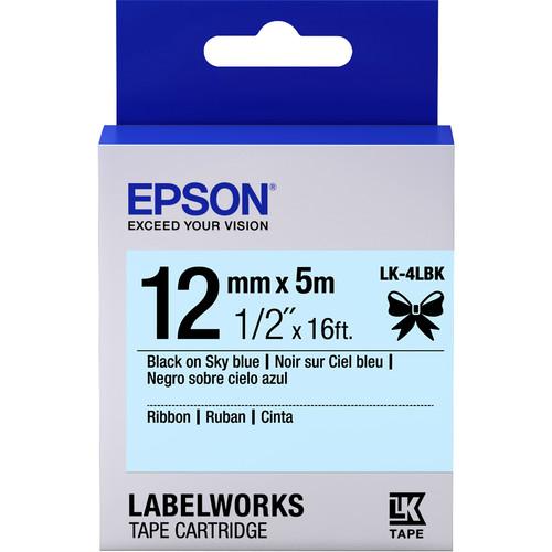 Epson LabelWorks Ribbon LK Tape Black on Sky Blue Cartridge