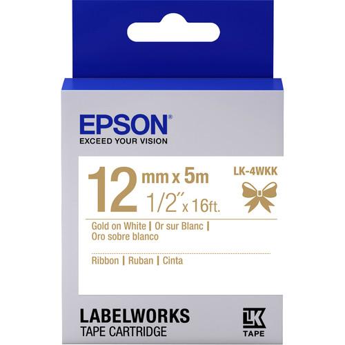 Epson LabelWorks Ribbon LK Tape Gold on White Cartridge