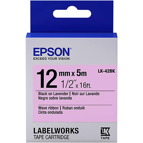 Epson LabelWorks Wave Ribbon LK Tape Black on Lavender Cartridge