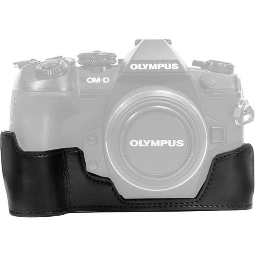 MegaGear Ever Ready PU Leather Half Case and Strap for Olympus OM-D E-M1 Mark II