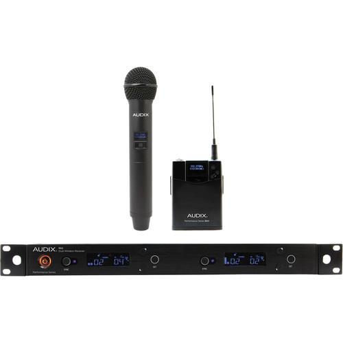 Audix AP62 C2BP R62 Dual-Channel True Diversity Receiver with B60 Bodypack and H60 OM2 Handheld Microphone Transmitter