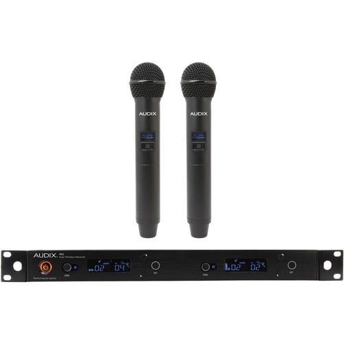 Audix AP62 OM2 R62 Dual-Channel True Diversity Receiver with Two H60 OM2 Handheld Microphone Transmitters