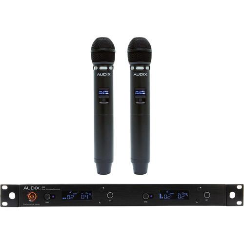 Audix AP62 VX5 R62 Dual-Channel True Diversity Receiver with Two H60 VX5 Handheld Microphone Transmitters