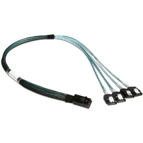 iStarUSA HD miniSAS SFF-8643 to 4x SATA with Latch Reverse Breakout Cable, iStarUSA, HD, miniSAS, SFF-8643, to, 4x, SATA, with, Latch, Reverse, Breakout, Cable