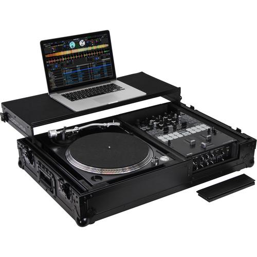 Odyssey Innovative Designs Black Label Universal Single Turntable Coffin with Glide-Style Platform and Wheels