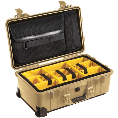 Pelican 1510SC Studio Case with Lid Organizer and Yellow Divider Set