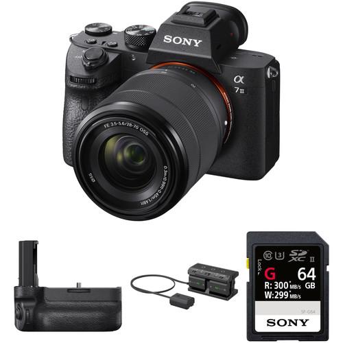 Sony Alpha a7 III Mirrorless Digital Camera with 28-70mm Lens and Vertical Grip Kit