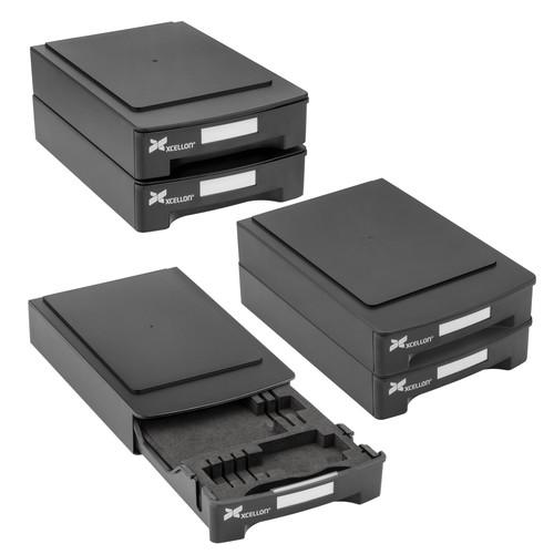 Xcellon Stackable Hard Drive Case with Media Organizer Kit
