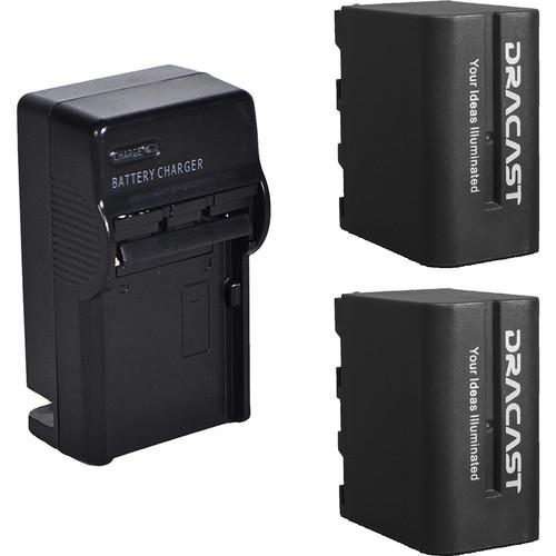 Dracast 2x NP-F 6600mAh Batteries and 1 Charger Kit
