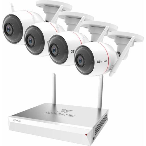 ezviz 8-Channel 1080p Wi-Fi NVR with 1TB HDD & 4 1080p Wi-Fi Outdoor Night Vision Bullet Cameras