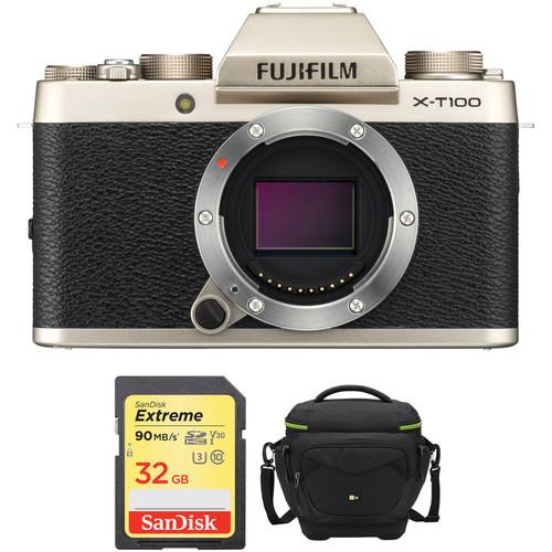 FUJIFILM X-T100 Mirrorless Digital Camera Body with Accessories Kit