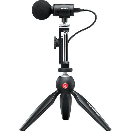 Shure MOTIV MV88 Video Kit - Digital Stereo Condenser Microphone and Accessories for Smartphones