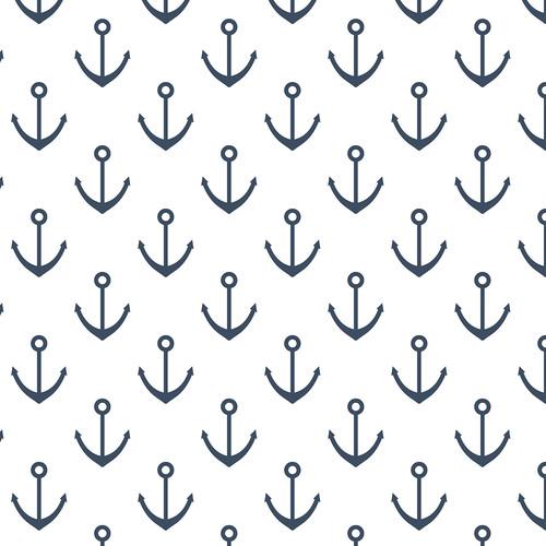 Westcott Anchors Pattern Art Canvas Backdrop with Hook-and-Loop Attachment
