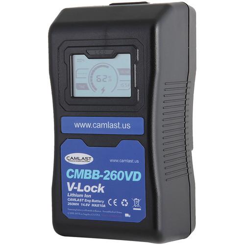 CAMLAST 260Wh 14.8V V-Mount Battery with LCD Display for Professional Camcorders & VTRs