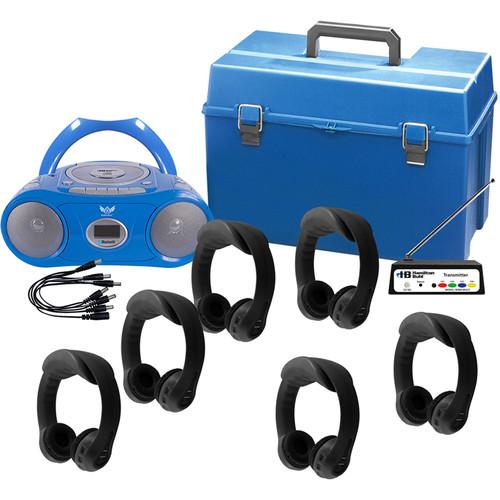 HamiltonBuhl Flex-PhonesAF 6 Person Wireless Listening Center and AudioAce Boombox with Case