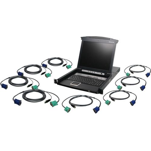 IOGEAR 8-Port LCD Combo KVM Switch with USB KVM Cables, IOGEAR, 8-Port, LCD, Combo, KVM, Switch, with, USB, KVM, Cables