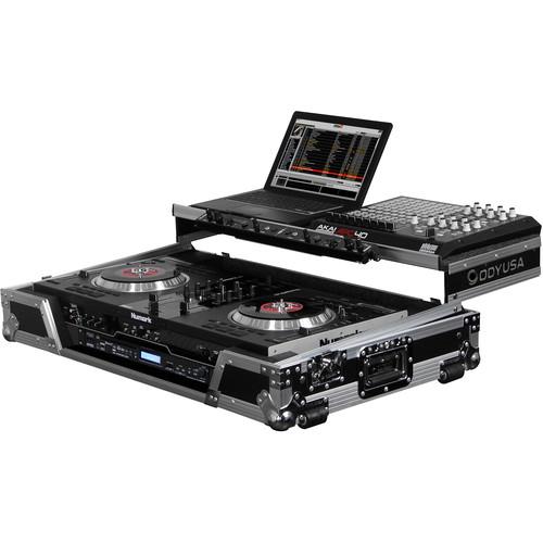 Odyssey Innovative Designs Flight Zone Glide-Style Case with Lower 19" 1 RU for Numark NS7 NSFX Controller