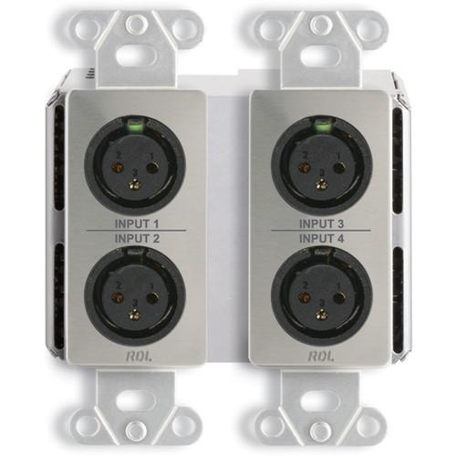 RDL DDS-BN40 4 x 2 Wall-Mounted Bi-Directional Mic Line Dante Interface