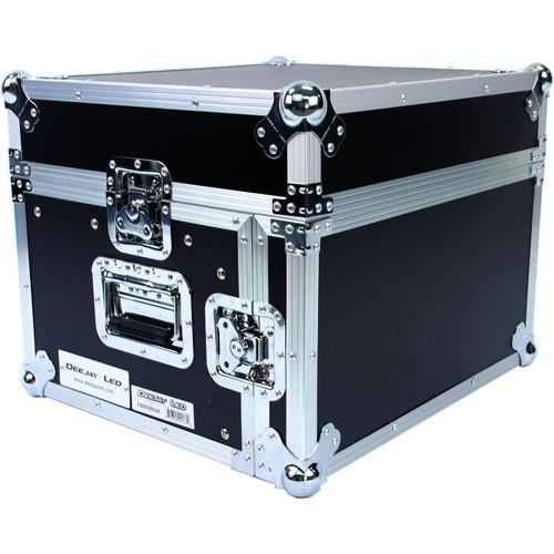 DeeJay LED Fly Drive Case - Slanted 8 RU Mixer Rack 4 RU Vertical Rack