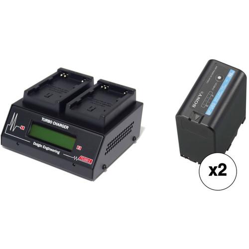 Dolgin Engineering TC200-i Two-Position Charger Kit with 2 x Sony BPU-60 Batteries