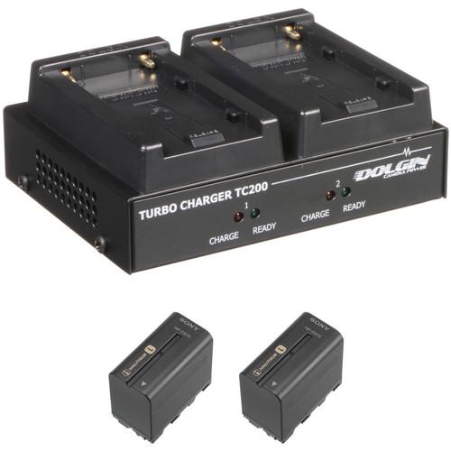 Dolgin Engineering TC200-SON Two-Position Charger Kit with 2 x Sony NP-F970 Batteries