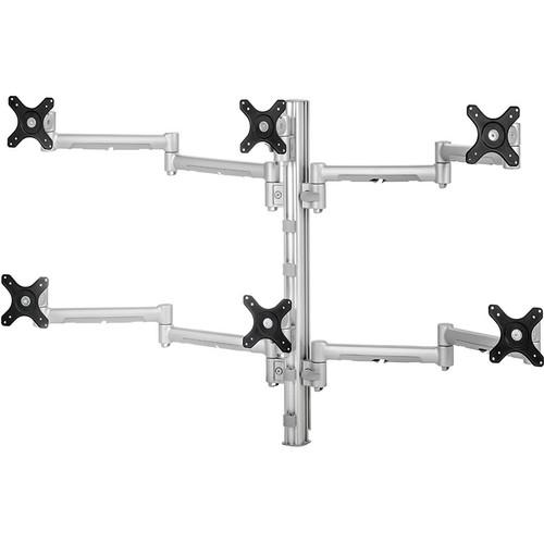 Atdec SYSTEMA SH137175S 6 Monitor Arms with 29.5" Post Desk Mount