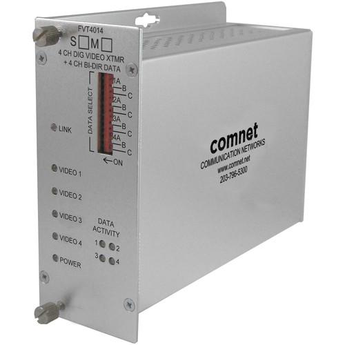 COMNET Single Mode 1310 1550nm 4-Channel 10-Bit Digital Video Transmitter 4-Channel Bi-Directional Data Transceiver