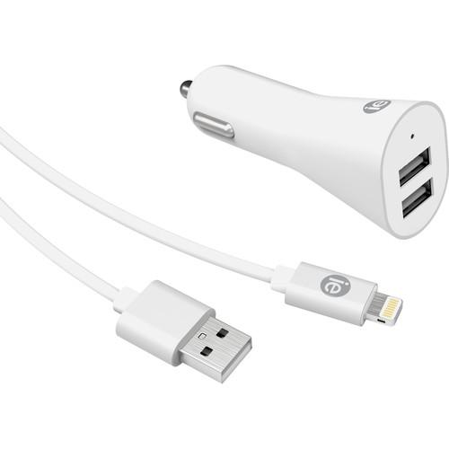 iEssentials 3.4A Dual Port USB Type-A Car Charger with Lightning Cable