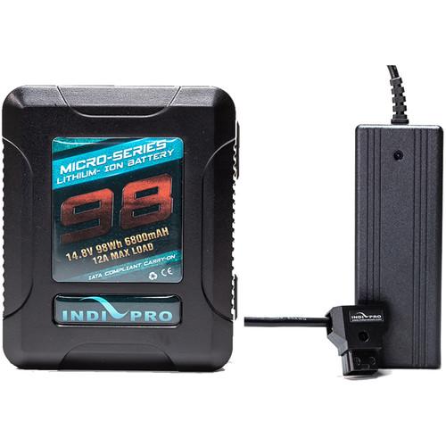 IndiPRO Tools Micro-Series 98Wh Li-Ion Gold Mount Battery and D-Tap Pro Charger Kit