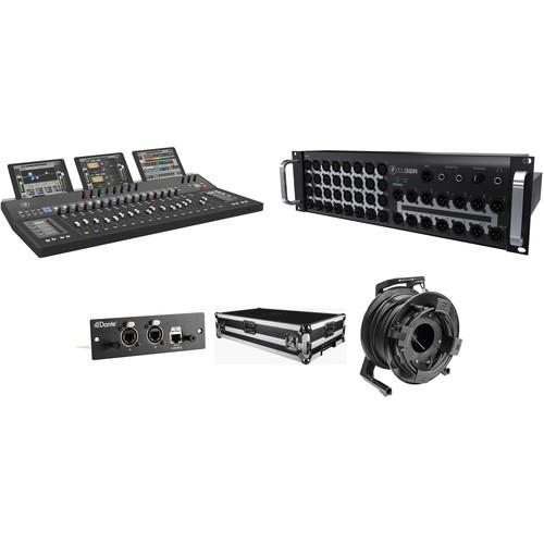 Mackie AXIS Digital Mixing System Touring Kit with DL32R, DC16, DL Dante Expansion, Hard Case, and etherCON Reel