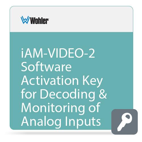 Wohler iAM-VIDEO-2 Software Activation Key for Decoding & Monitoring of Analog Inputs