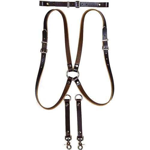 Funk Plus Skinny Ring Back Dual-Camera Cowhide Leather Harness with Chest Adjuster