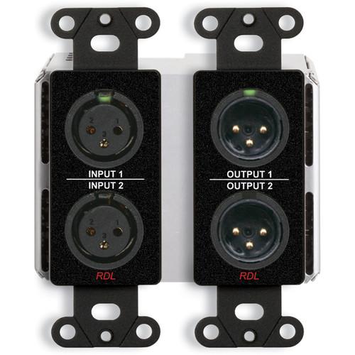 RDL DDB-BN22 2 x 2 Wall-Mounted Bi-Directional Mic Line Dante Interface