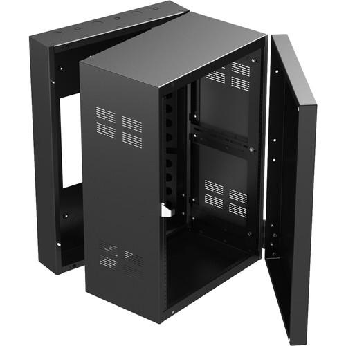 Atlas Sound 19" Wide Opening Stand-Alone Wall Cabinet With Adjustable Rails - 16 Rack Unit