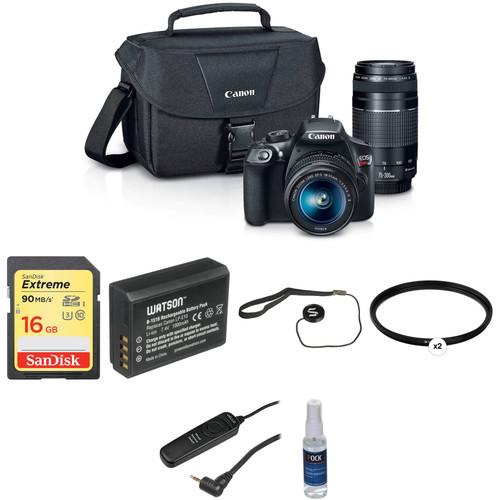 Canon EOS Rebel T6 DSLR Camera with 18-55mm and 75-300mm Lenses Basic Kit