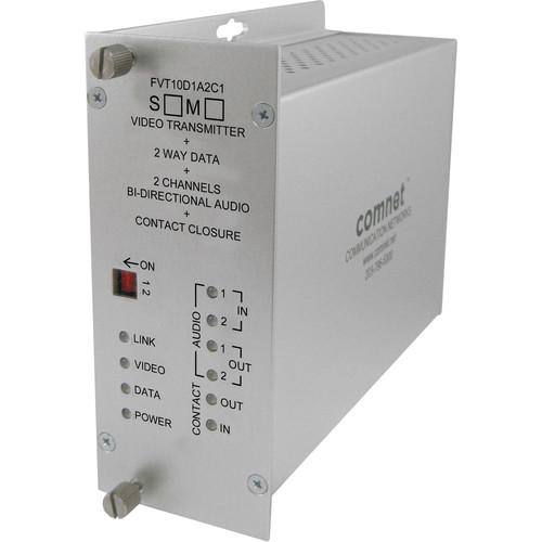 COMNET Single Mode 10-Bit Digital Video & 2-Channel Bi-Directional Audio Transmitter Data Transceiver with Contact Closure