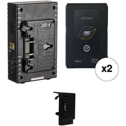 Core SWX Nano Two-Battery Kit for Sony FS7 with X2A Vertical Charger