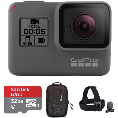 GoPro HERO5 Black & Head Strap Kit with 32GB microSDHC Card