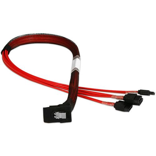 iStarUSA Right-Angle miniSAS SFF-8087 to 4x SATA Forward Breakout Cable