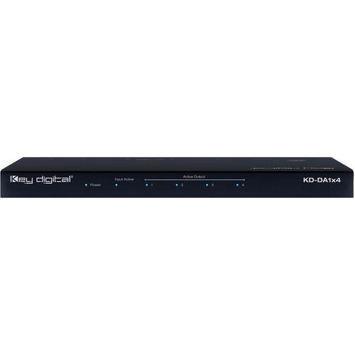 Key-Digital 1x2 HDMI DCI 4K Distribution Amplifier with HDCP 2.2 & 3D Ready Support