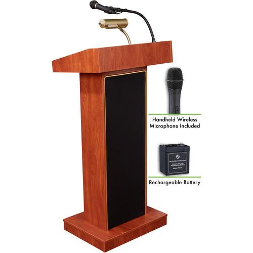 Oklahoma Sound The Orator Lectern with Rechargeable Battery & Handheld Wireless Mic